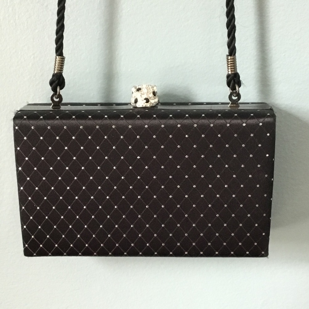 Kenneth Jay Lane Satin Leopard Kiss Clutch Purse - Picture 6 of 8
